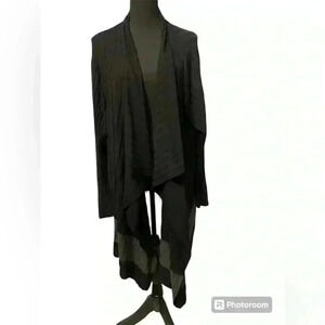 Lane Bryant open front waterfall cardigan in black & gray size 22/24